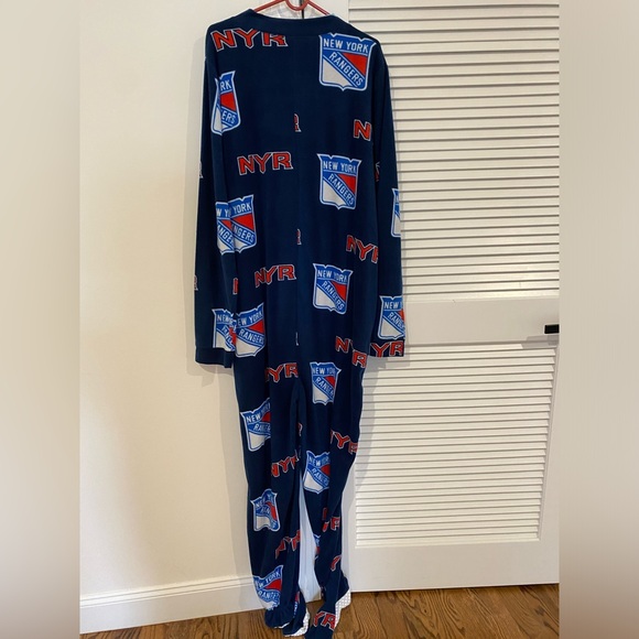 Adult Concepts Sport NHL New York Rangers Footed Union Suit Zip Up-Blue - Picture 7 of 8